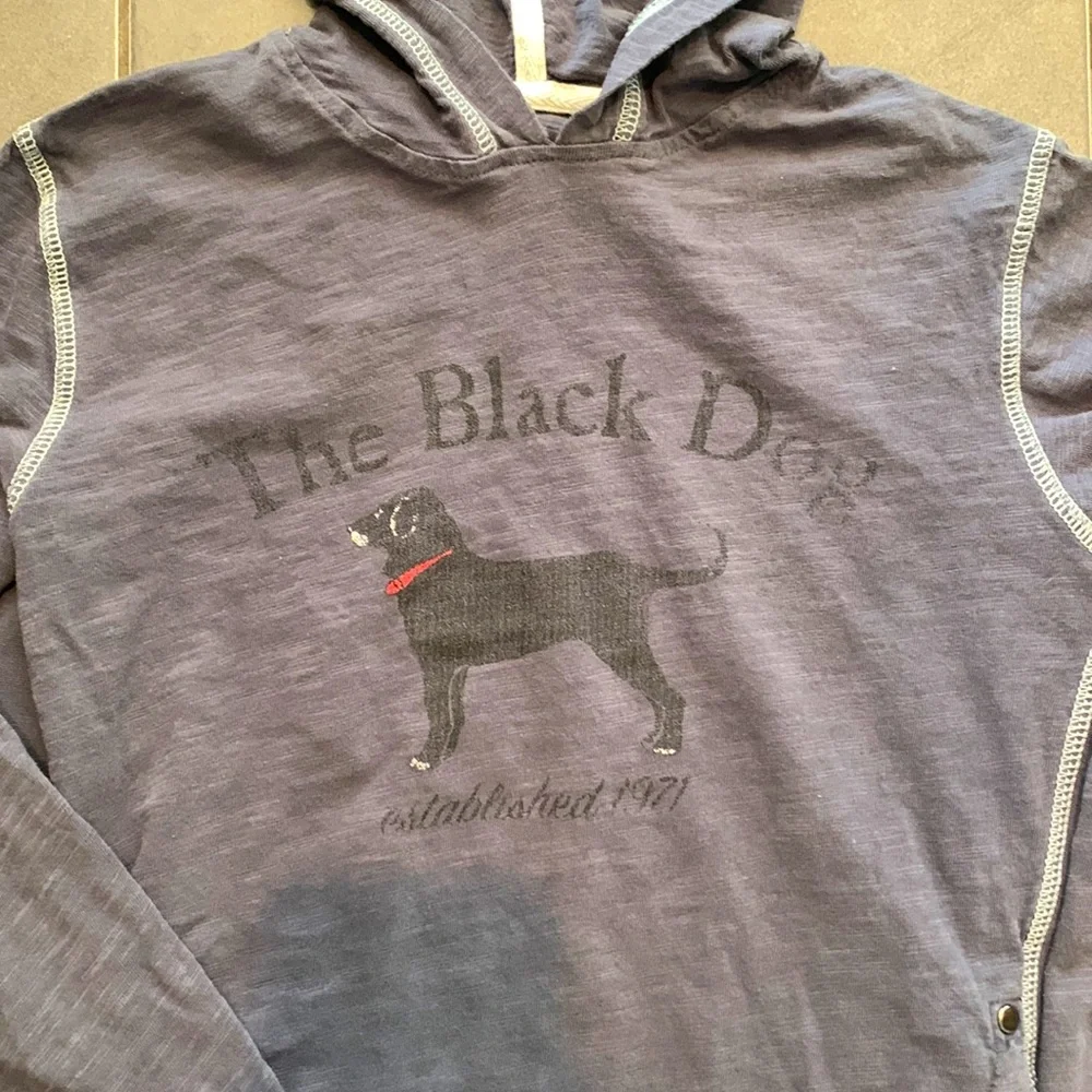 Kids size Small The Black Dog blue lightweight hoodie w/ pockets - Picture 2 of 5